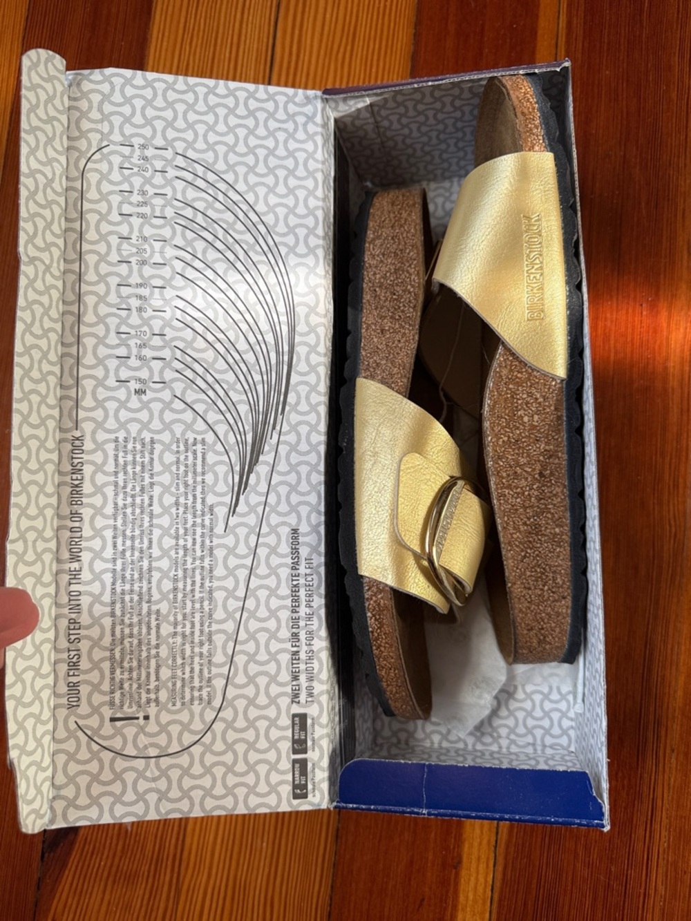 Birkenstock Metallic Gold Madrid Buckle Sandals